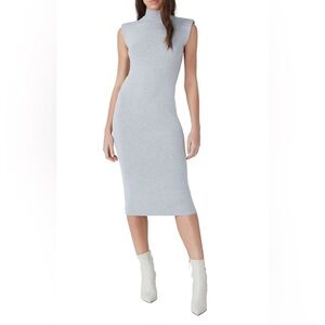 FRENCH CONNECTION Fitted Shoulder Pad Midi Dress Size XL